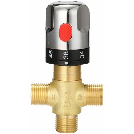 Verstellbare thermostatische Badarmatur, Messing-Wassermischer, Warm-/Kaltwasser-Mischventil mit Temperaturregelung – Typ 3