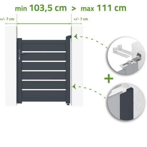 Verstellbare Torbreite 1m VOGEL H.120cm grau Aluminium