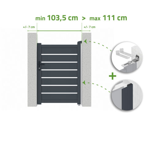 Verstellbare Torbreite 1m VOGEL H.140cm grau Aluminium