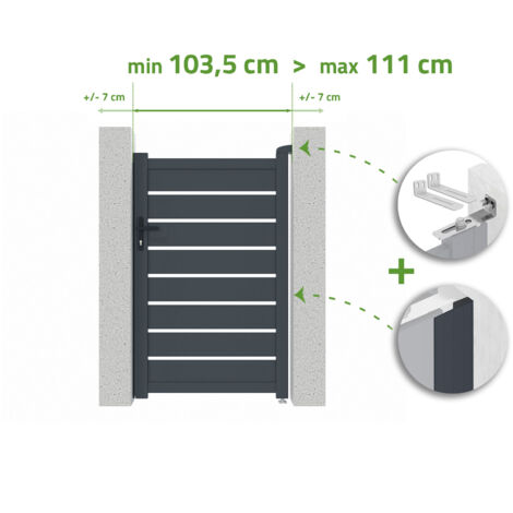 Verstellbare Torbreite 1m VOGEL H.160cm grau Aluminium