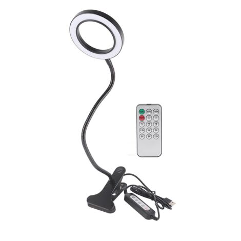 Verstellbare USB-LED-Schreibtischlampe mit Klemme, Leselampe für Tattoo- und Kosmetikstudios, schwarz