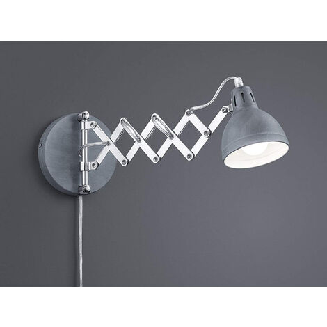 Verstellbare Wandleuchte SCISSOR mit Scherengelenk aus Metall in Betonfarben