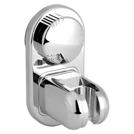 Verstellbare, wandmontierte Duschhalterung mit Saugnapf für Duschkopf (Silber)