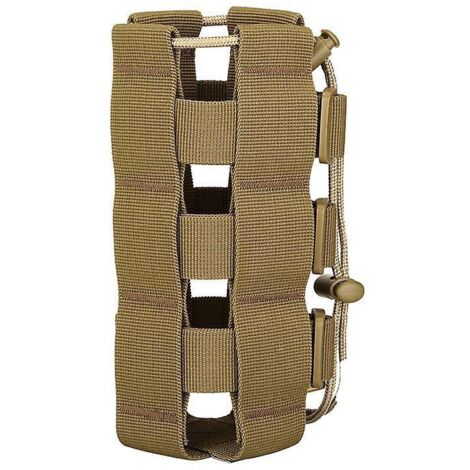 Verstellbare Wasserflaschentasche 300–800 ml, Khaki, 1 Stück, Militärstil, Nylon, wasserdichte Schultertasche, weiches Luftpolster-Tragesystem