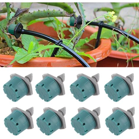 Verstellbarer 360° Tropfsprinkler 1/4 Zoll - PE Bewässerungsemitter 100 Stück für Gartenbau, Gemüsegarten, Gewächshaus.