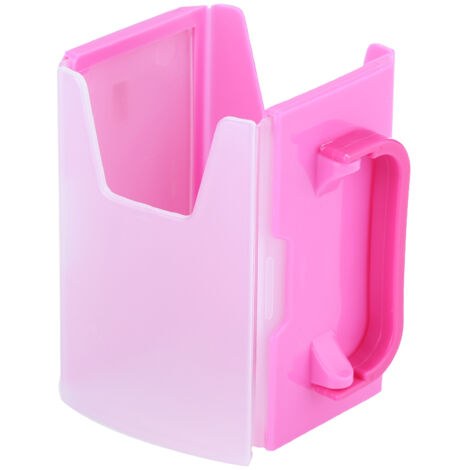 Verstellbarer, auslaufsicherer Becherhalter mit kindersicherem Griff – Küchenaccessoire (Rot/Rosa)