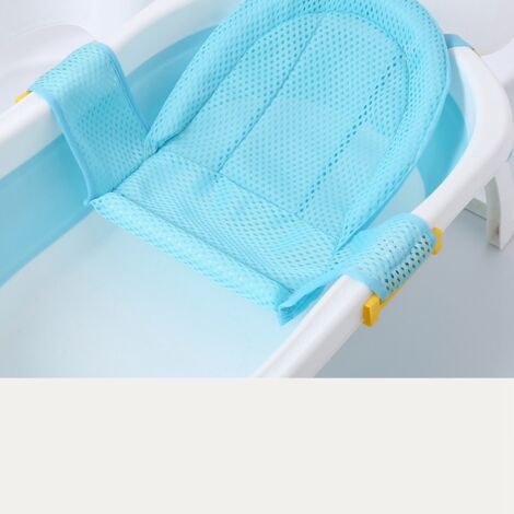Verstellbarer Badewannensitz für Neugeborene mit Sicherheitsgurt und rutschfestem, atmungsaktivem Netzgewebe, blau