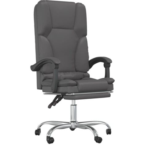 Verstellbarer Büromassagestuhl Grau Kunstleder