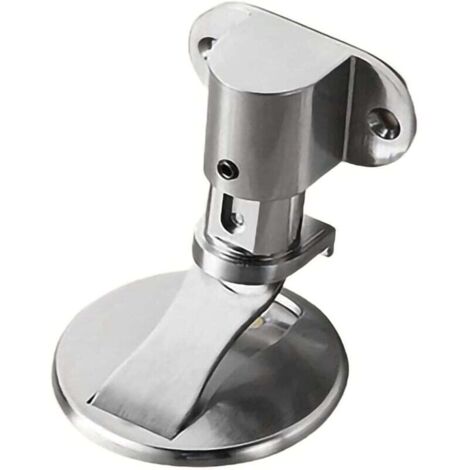 Verstellbarer einteiliger Türstopper aus Edelstahl, selbstklebender Türstopper, doppelseitiger selbstklebender Türstopper, keine Bohrunfälle, hält die Tür offen (helles Silber, FLITI