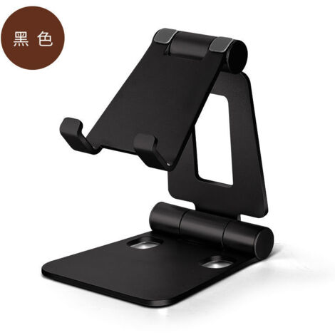 Verstellbarer, faltbarer, zweiachsiger Handyhalter aus Aluminium mit rutschfester Silikonbeschichtung für Tablets und Smartphones.