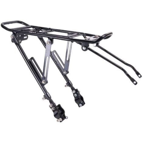 Verstellbarer Gepäckträger aus Aluminium mit einer maximalen Tragfähigkeit von 50 Kilogramm, kompatibel mit Fahrrädern von 24 bis 28 Zoll.