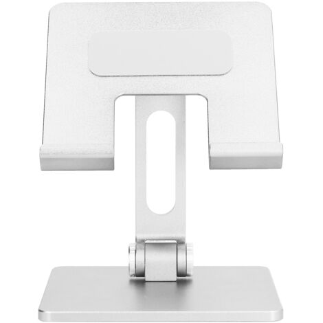 Verstellbarer Handyhalter aus Aluminiumlegierung für Büro, Zuhause, Schlafzimmer – wiederverwendbarer Tablet-Ständer in Silber
