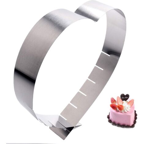 Verstellbarer, herzförmiger Mousse-Ring aus Edelstahl für Kuchen und Pizzen, Form für Entremets und Desserts, Gebäckzubehör