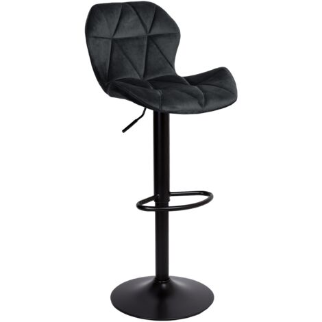 Verstellbarer Hocker Sevilla BL aus schwarzem Samt