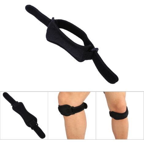 Verstellbarer Knieriemen mit rutschfestem Patellaband zur Gelenkstabilisierung (Schwarz)