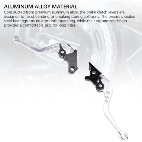 Verstellbarer Kupplungshebel aus eloxiertem Aluminium für GB350S CB350 RS Silber [Paar]