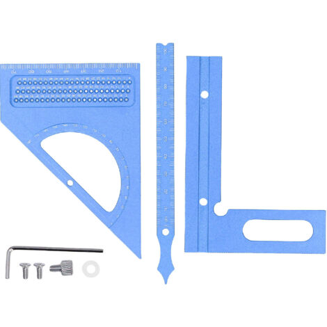Verstellbarer Multifunktions-Winkelmesser (0-180°) aus eloxiertem Aluminium – Komplettes Mess- und Markierungsset