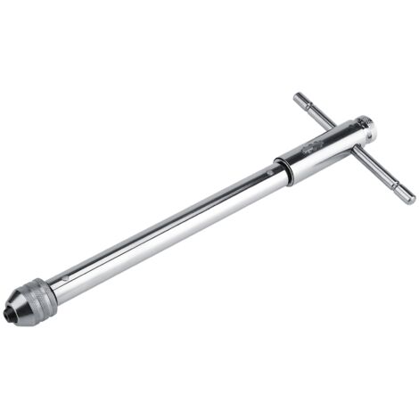 Verstellbarer Ratschen-Gewindebohrerschlüssel mit T-Griff, für Gewinde von M3 bis M8 und M5 bis M12, ideal für Gewindebohrer- und Schneideisensätze (lange Ausführung M5 M12)
