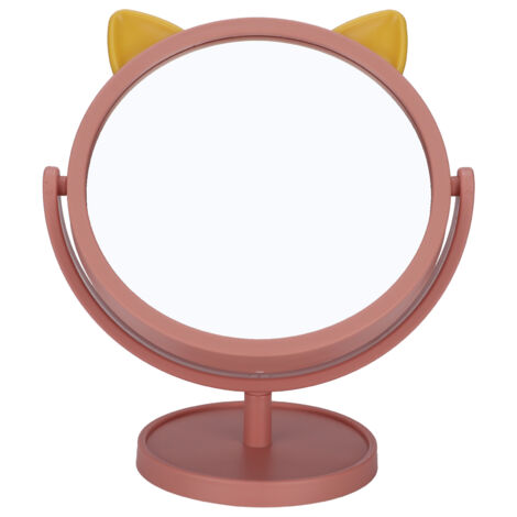 Verstellbarer rosa Kosmetikspiegel, ideal für Badezimmer oder Schlafzimmer