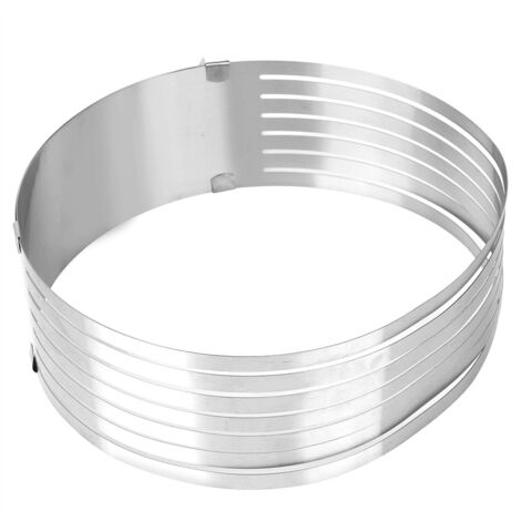 Verstellbarer runder Tortenring aus Edelstahl (24–30 cm), Ausstechform für Gebäck