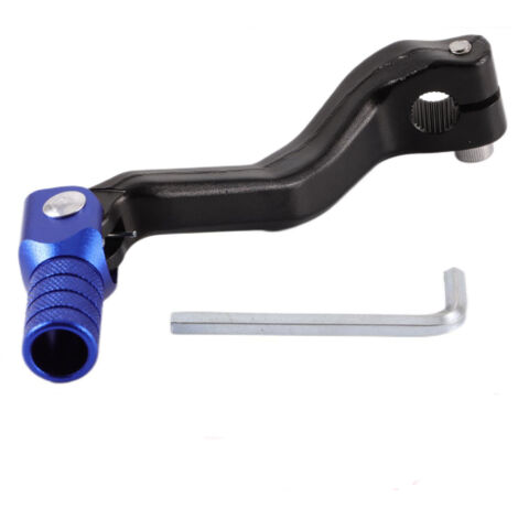 Verstellbarer Schalthebel aus Aluminiumlegierung für Huayang/Bosuer/Guizun/CB250 Offroad-Motorräder (schwarze Stange, blauer Kopf, CNC-gefräste Teile).