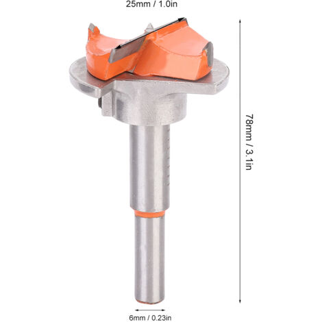Verstellbarer Scharnierfräser, 25 mm Durchmesser, Holzfräswerkzeug mit präziser Positionierhilfe