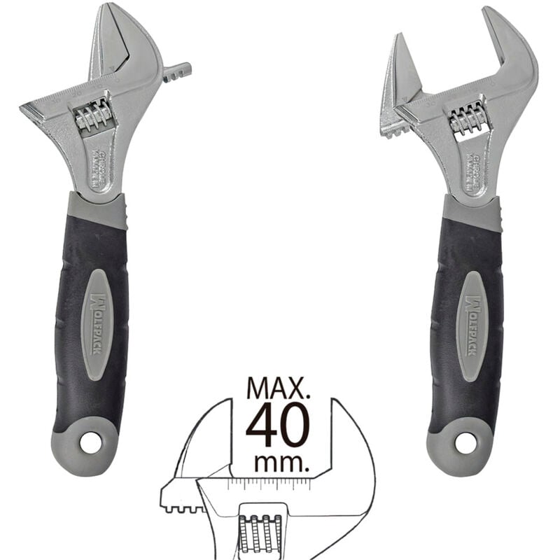 Image of Llave Ajustable Gran Apertura 40 mm. medida 8'