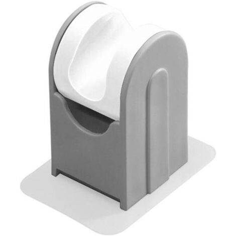 Verstellbarer selbstklebender Duschhalter, Halterung, Duschkopf, Zylinderkopfhalterung, Wandhalterung, Halterung, Badezimmerzubehör (Farbe: Grau)