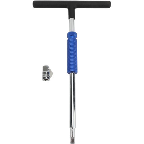 Verstellbarer T-Griff-Schnellschlüssel, 1/4-Zoll-Steckschlüssel mit 1/4-Zoll-auf-3/8-Zoll-Adapter, verchromt
