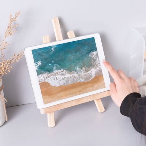 Verstellbarer Tablet-Ständer aus Holz, tragbares Tablet-Regal, Modell 32, faltbare Mini-Staffelei mit mehreren Winkeln zum Zeichnen und Videodrehen
