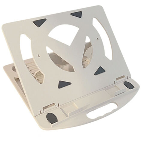 Verstellbarer und faltbarer Laptopständer, tragbarer, erhöhter Ständer mit Handyhalterung, Y-förmiges Design, weiße Farbe, für Kühlung und Komfort.