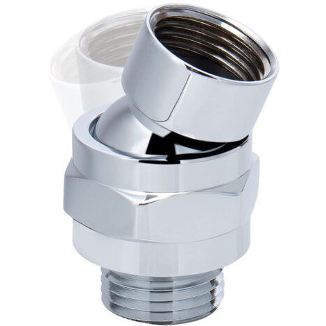 Verstellbarer universeller Duscharm-Adapter mit schwenkbarem Duschkopfanschluss aus massivem Messing, chromierte Ausführung
