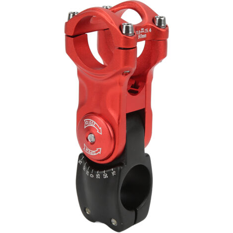 Verstellbarer Vorbau für Rennräder und Mountainbikes, CNC-gefräst, 31,8 x 90 mm Lenkerverlängerung, rot und schwarz