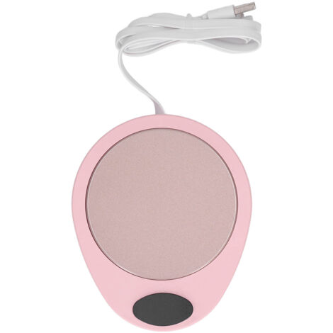Verstellbarer, wasserdichter USB-Tassenwärmer zum Warmhalten von Getränken, elektrische Warmhalteplatte für Keramiktassen, rosa und weiß