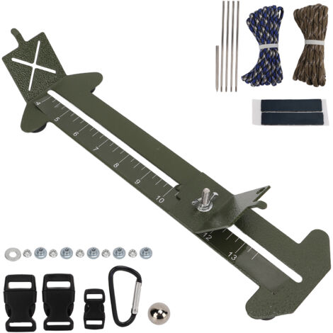 Verstellbares Paracord-Armband-Bastelset – DIY-Metallwebwerkzeug für Militärbastelarbeiten (Grün)