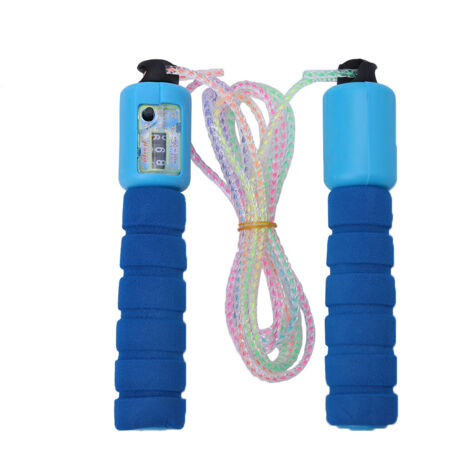 Verstellbares PVC-Springseil mit komfortablen, rutschfesten Griffen (blau)