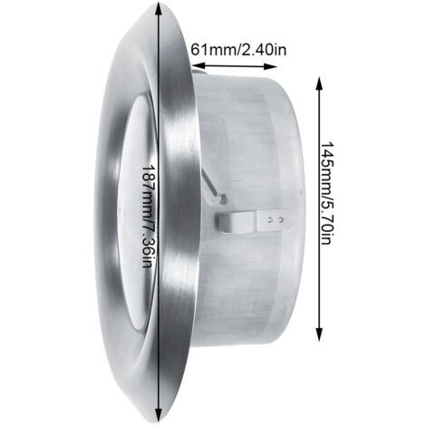 Verstellbares rundes Lüftungsgitter aus Edelstahl für Wand/Decke – Durchmesser 150 mm