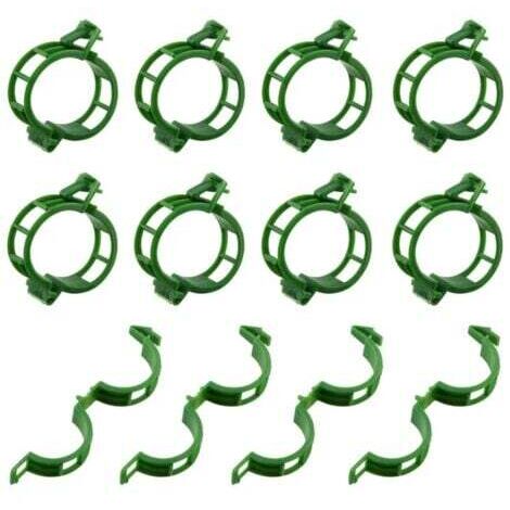 (Vert) 100 Pièces support de plante pour support de plante, clips d'attache de vigne en plastique, vignes pince fixe