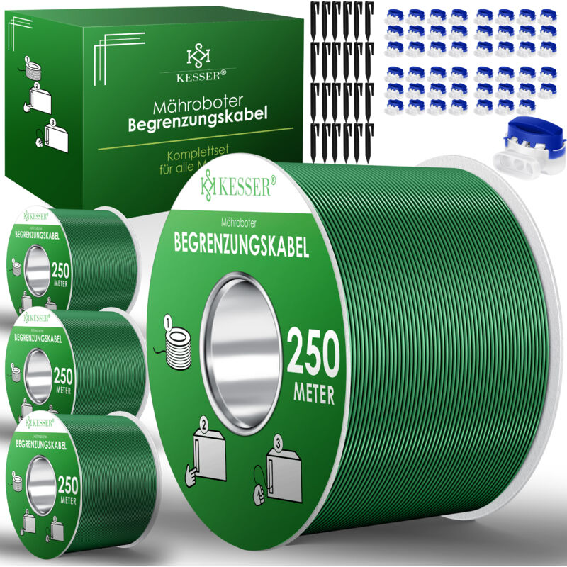 Câble périphérique + piquet + connecteur de câble pour robot de tonte Accessoires pour robot de tonte set Câble périphérique compatible universel