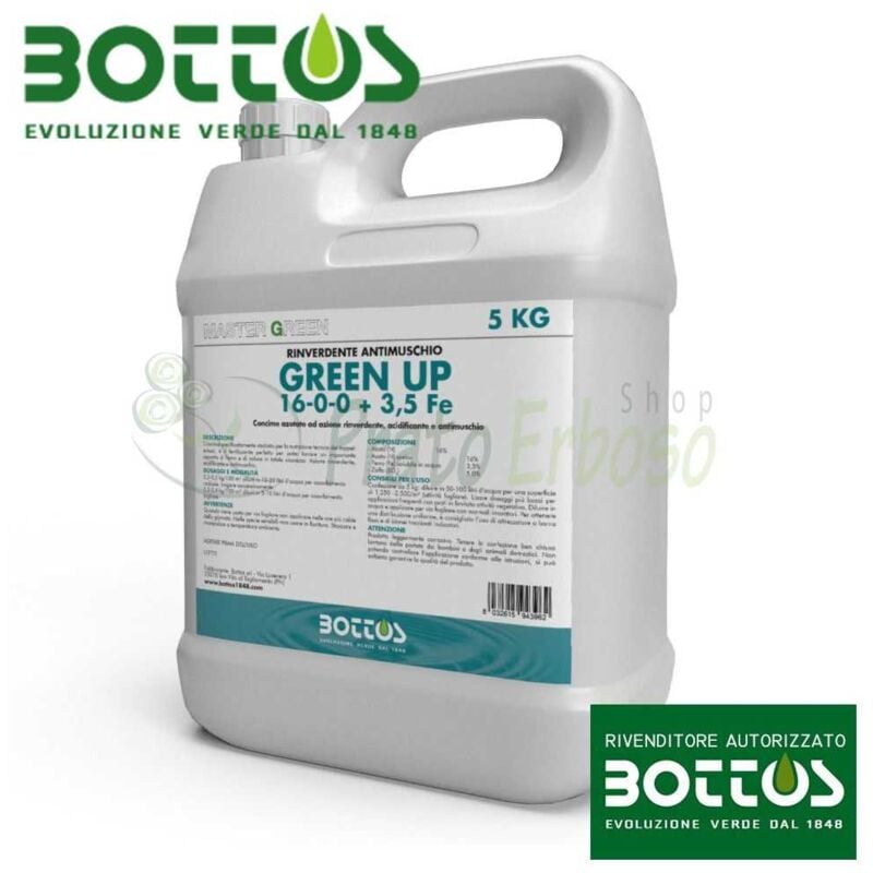 Green Up 16-0-0 + 3,5 Fe - Engrais liquide pour pelouse de 5 Kg