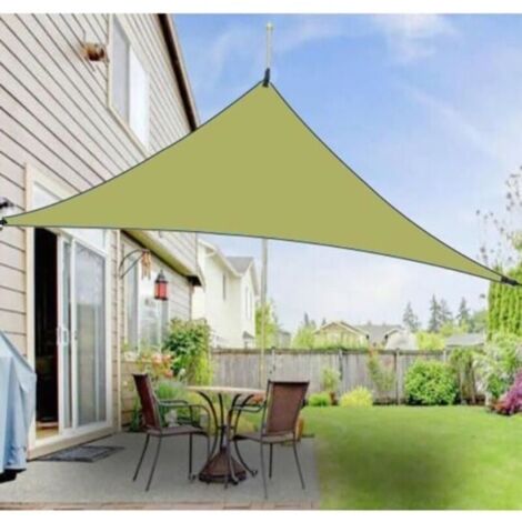 Vert - 4 x 4 x 4M Auvent Triangulaire Voile Pare-Soleil pour l\'Extérieur - Voile Toile d\'Ombrage pour Extérieur, Auvent Simple