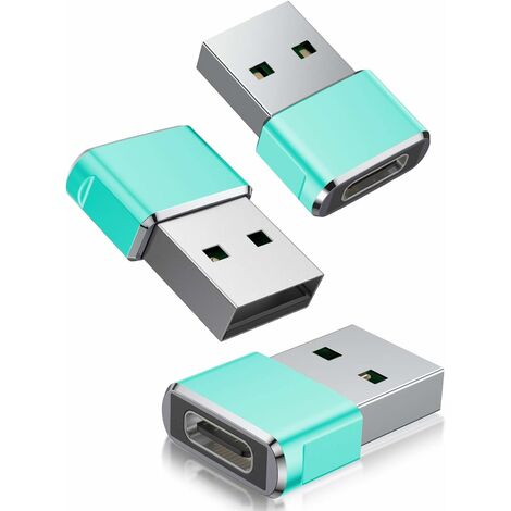 Vert Adaptateur USB C Femelle vers USB A Mâle 3-Pack,Convertisseur Câble Chargeur Type C pour Apple Watch 7 SE,iPhone 11 12 13 Pro Max Mini,8,AirPods,iPad 10 Air 5,14,Samsung Galaxy S23 S22 S21