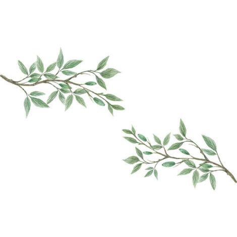 Vert Arbre Feuille Stickers Muraux Plantes Vinyle Stickers Muraux Art Décor Fenêtre Autocollants Cling pour Enfants Chambre Pépinière Salon Chambre