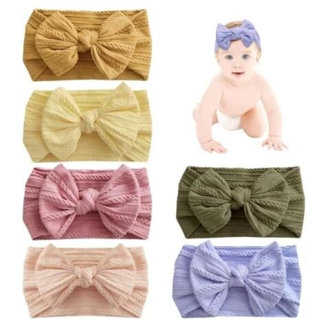 (vert armée, jaune, violet-bleu, curcuma, violet, abricot)Bandeau Bébé - Non spécifié - Lot de 6 - Doux - Multicolore - 0-6 Mois