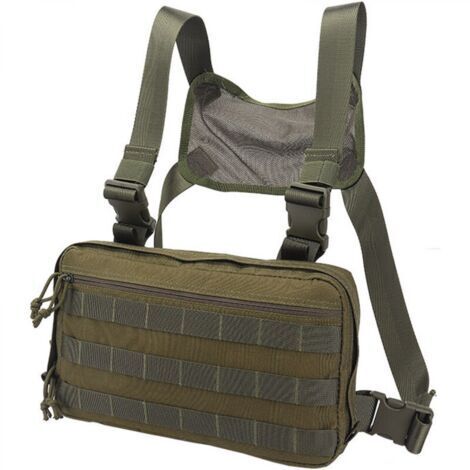 vert armée Nouveau sac de poitrine tactique extérieur sac de rangement de sac de taille de gilet de grande capacité multifonctionnel,