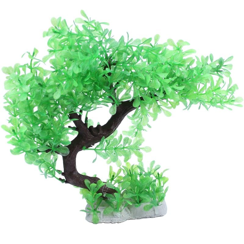 Tlily - Vert Artificiel Decor en Plastique arbre Plante 10,2 pouces pour l'Aquarium
