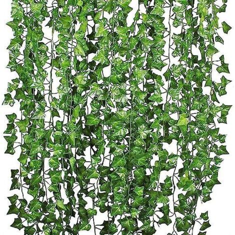 (vert) Artificielle Feuille De Lierre Plante Vigne Couronne Suspendue Fausse Feuille Fleur Maison Cuisine Jardin Bureau Mariage Dcoration Murale