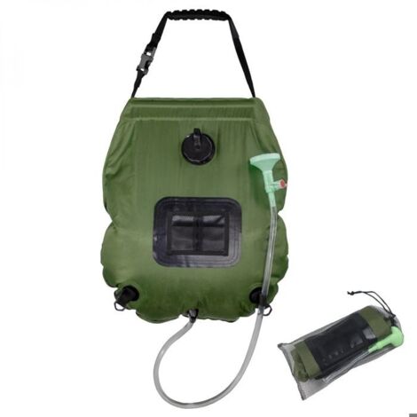 (Vert kaki)Sac de douche solaire 20 L pour camping ou jardin - Vert kaki - Linxor