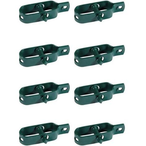 Vert Kit de 8 tendeurs de fil plastifié pour clôture, maille, séchoir à linge, en métal pour jardin, pour poteaux, lot de 8 pièces