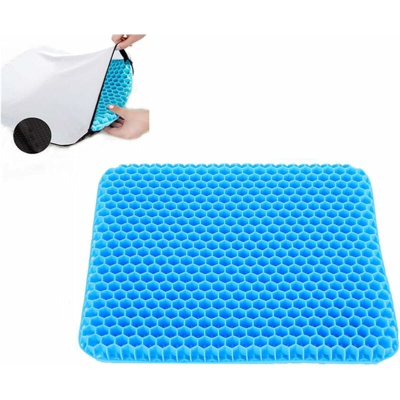(Bleu lait)Coussin de Siège en Gel Coussin Anti Escarres Coussin de siège avec Housse antidérapante - la Housse de siège Anti- Pression pour